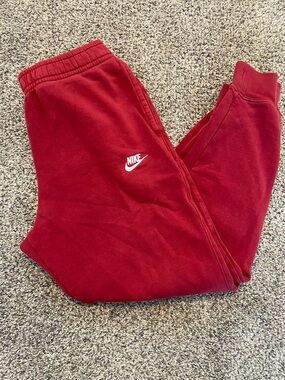 Nike Mens Maroon Fleece Sweatpants sz med great shape